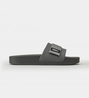 Men NOBULL Adjustable Slides Dark Grey | LTZIP-7095