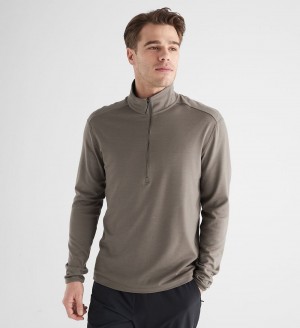 Men NOBULL Blended Merino Wool 1/4 Zip Sweatshirt Green | VGEWJ-4138