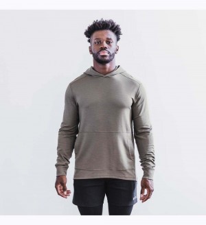 Men NOBULL Blended Merino Wool Hoodie Green | OWXHS-3910