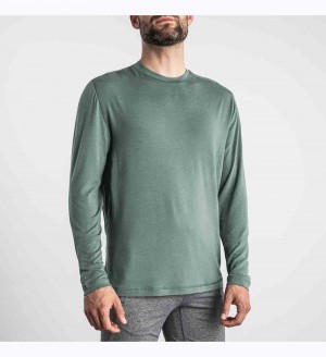 Men NOBULL Blended Merino Wool Long Sleeve T-Shirt Dark Grey | SGIDE-7219