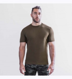 Men NOBULL Blended Merino Wool T-Shirt Army Green | ZVJSM-6341