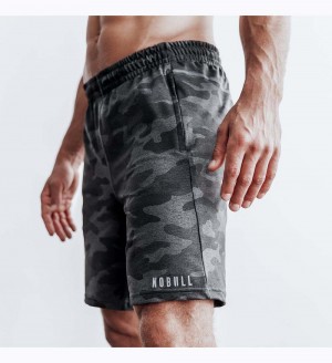 Men NOBULL Camo Lightweight Knit 9" Shorts Carbon Camo | AJZRS-9472