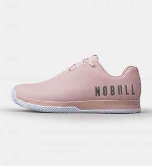 Men NOBULL Court Training Shoes Dusty Rose White | KRABO-5189