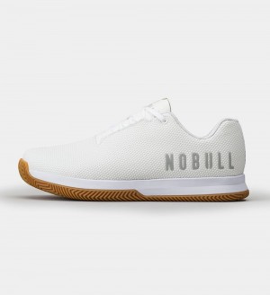 Men NOBULL Court Training Shoes White Gum | WHYSE-1796