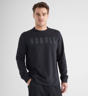 Men NOBULL Crew Sweatshirt Black | CFGPL-7812