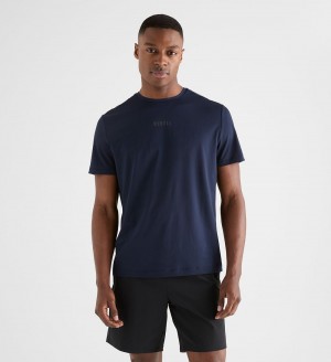 Men NOBULL Deltapeak® Micro Textured T-Shirt Night Navy | VLMRJ-9750