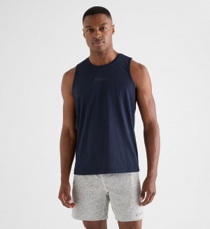 Men NOBULL Deltapeak® Micro Textured Tanks Night Navy | FOYZK-0381