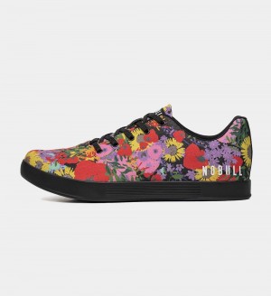 Men NOBULL Floral Canvas Training Shoes Black Multi | SXORT-9650