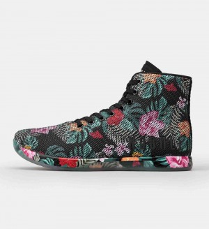 Men NOBULL Floral High-Top OUTWORK Training Shoes Multi Midnight | PWJLY-6791