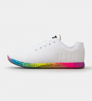 Men NOBULL Glitch OUTWORK Training Shoes White Neon Glitch | MGQTX-5018