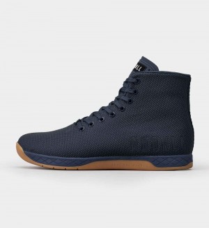 Men NOBULL Gum High-Top OUTWORK Training Shoes Navy Gum | JQFUC-1309