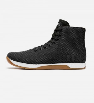 Men NOBULL Gum High-Top OUTWORK Training Shoes Black White Gum | OVTZH-9154