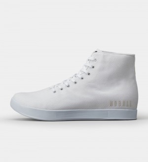 Men NOBULL High-Top Canvas Training Shoes White | ZYXIF-4651