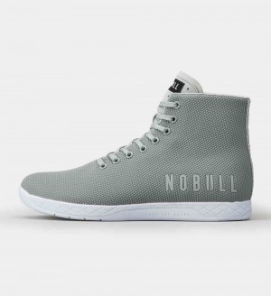 Men NOBULL High-Top OUTWORK Training Shoes Pink Grey | VWUSI-0853