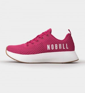 Men NOBULL JOURNEY Running Shoes Pink Red White | PZCHM-5391