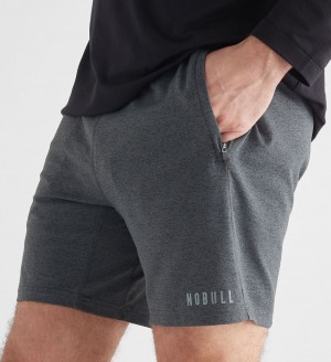 Men NOBULL Lightweight Knit 9" Shorts Charcoal Heather | SCVEF-5940