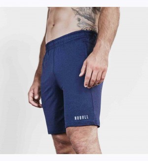 Men NOBULL Lightweight Knit 9" Shorts NAVY HEATHER | LVHWJ-8625