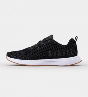 Men NOBULL Mesh Running Shoes Black White | WEGXT-1086