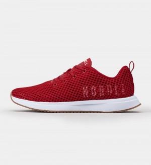 Men NOBULL Mesh Running Shoes Racing Red | DZIOK-9260