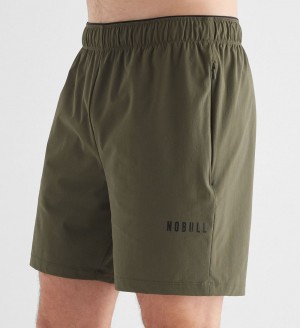 Men NOBULL Micro Ripstop 6" Shorts Army Green | VFGWQ-1368