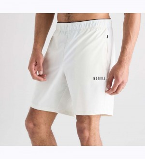 Men NOBULL Micro Ripstop 8" Shorts White | THAME-8149