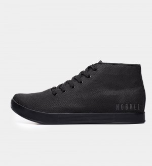 Men NOBULL Mid Canvas Training Shoes Black | BJYRM-7830