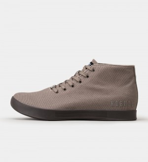 Men NOBULL Mid Canvas Training Shoes Brown | RWKSC-0941