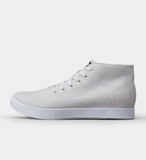 Men NOBULL Mid Canvas Training Shoes White | HQZVP-9432