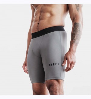 Men NOBULL Midweight Compression 9" Shorts Dark Grey | PMVSX-7956