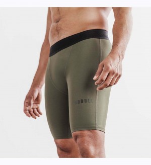 Men NOBULL Midweight Compression 9" Shorts Army Green | ORVZD-8904