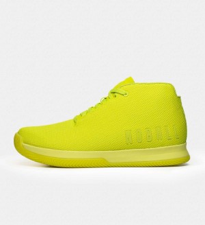 Men NOBULL Neon Mid Court Training Shoes Neon Lime | VRAIP-1630