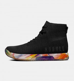 Men NOBULL Pride High-Top IMPACT Training Shoes Rainbow Black | QSEJZ-0536