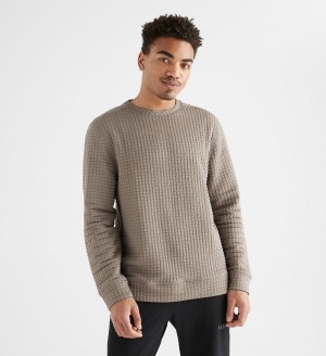 Men NOBULL Quilted Crew Pullover Mint | PYCQL-8961