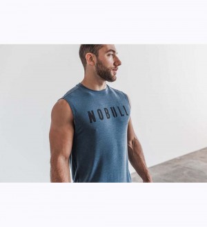 Men NOBULL Sleeveless Tanks Deep Teal | HANEZ-4713