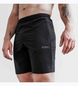 Men NOBULL Solid Stretch 9" Shorts Black | PQYWR-8241