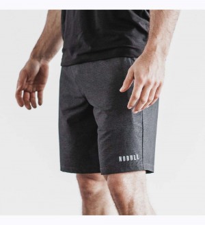 Men NOBULL Stretch Woven 9" Shorts Graphite Heather | VRCSP-7325