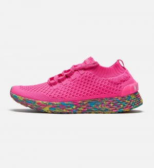 Men NOBULL Swirl ASPIRE Running Shoes Neon Pink Swirl | JWOIU-6841