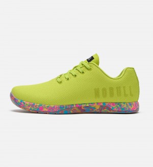 Men NOBULL Swirl OUTWORK Training Shoes Neon Lime Swirl | NJPGD-6024