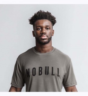 Men NOBULL T-Shirt Green | KGMWC-1984