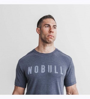 Men NOBULL T-Shirt Navy | CEZLQ-3517