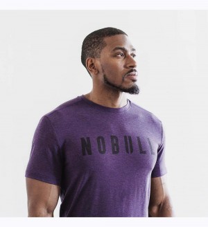 Men NOBULL T-Shirt Purple | VGSEJ-0924