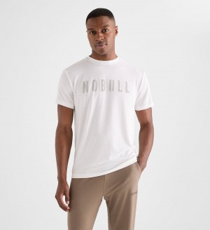 Men NOBULL T-Shirt White | JDTVL-3490