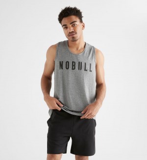 Men NOBULL Tanks Heather Grey | CKDUY-5784