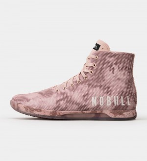 Men NOBULL Tie-Dye High-Top OUTWORK Training Shoes Dusty Rose Tie-Dye | FXBGS-7659