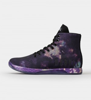 Men NOBULL Tie-Dye High-Top Training Shoes Black Blue | WAOIX-4019