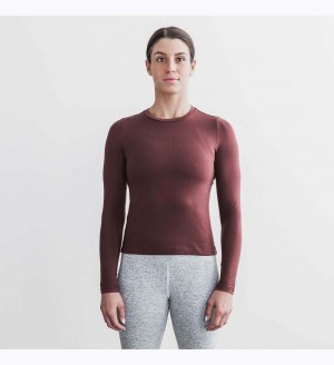 Women NOBULL Blended Merino Wool Long Sleeve T-Shirt Green | VLRIS-8713