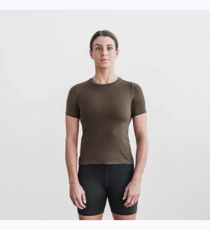 Women NOBULL Blended Merino Wool T-Shirt Army Green | RSFUO-9381