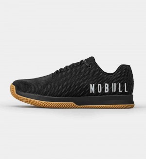 Women NOBULL Court Training Shoes Black Gum | GFCSV-3592