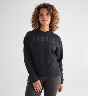 Women NOBULL Crew Sweatshirt Black | PVXNF-6480