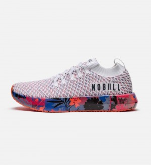 Women NOBULL Floral DRIVE Training Shoes White Wild Flower | XKLPV-9530